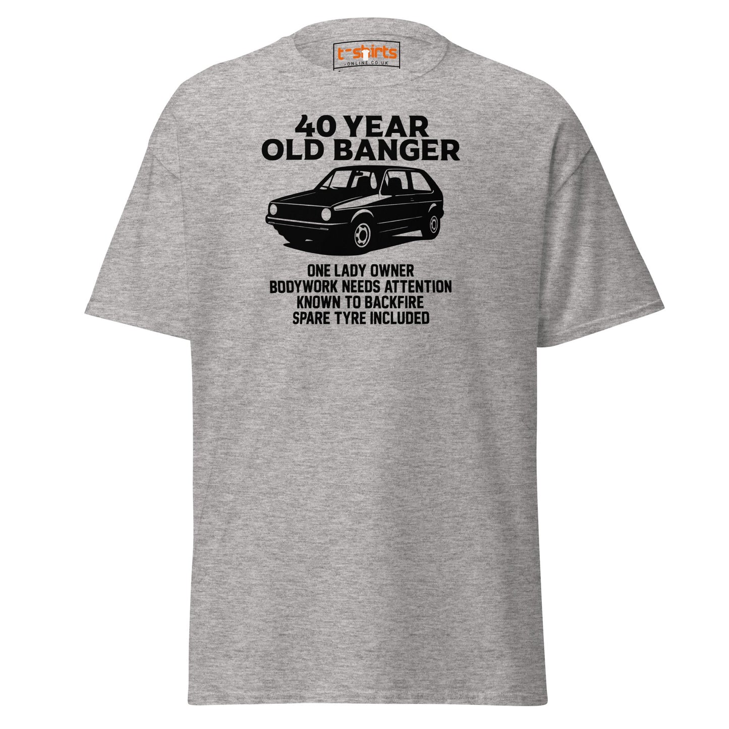 40 Year Old Banger T-Shirt – Funny Classic Car Birthday Tee - Sport Grey - T-Shirts Online