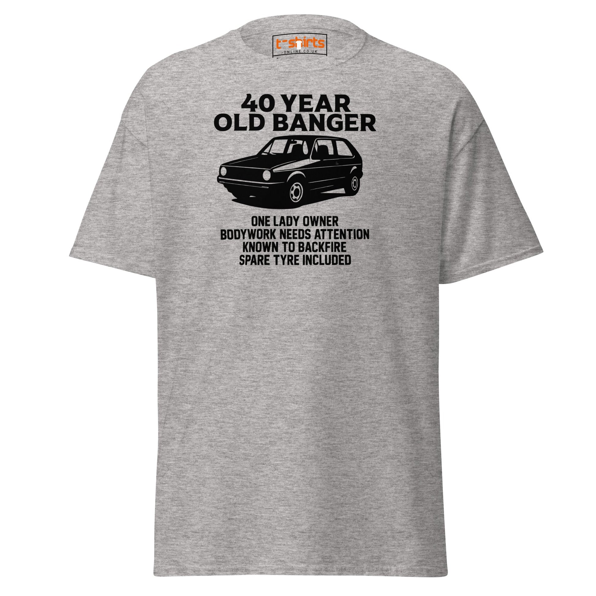 40 Year Old Banger T-Shirt – Funny Classic Car Birthday Tee - Sport Grey - T-Shirts Online