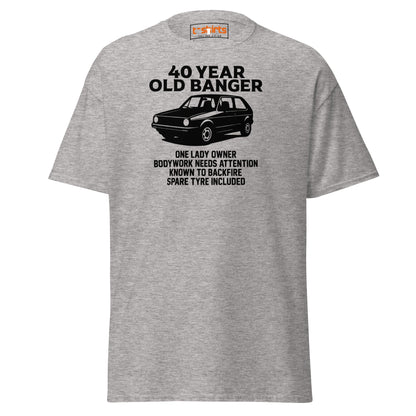 40 Year Old Banger T-Shirt – Funny Classic Car Birthday Tee - Sport Grey - T-Shirts Online