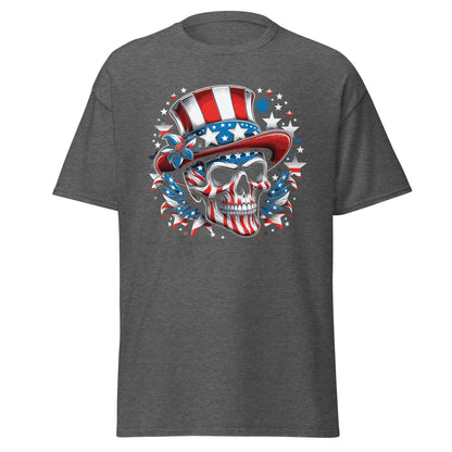 4th July Skull | Skull T-Shirt - Dark Heather - T-Shirts Online