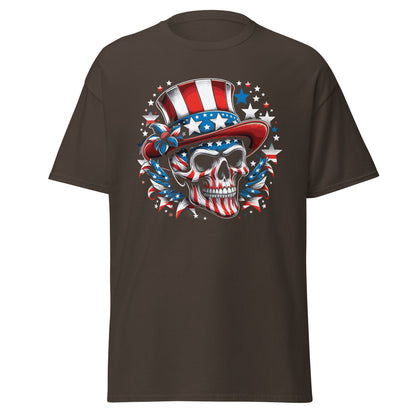 4th July Skull | Skull T-Shirt - Dark Chocolate - T-Shirts Online