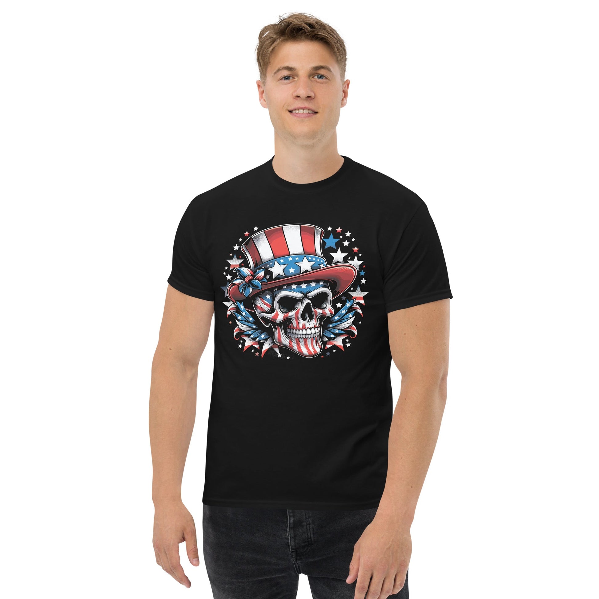 4th July Skull | Skull T-Shirt - Black - T-Shirts Online