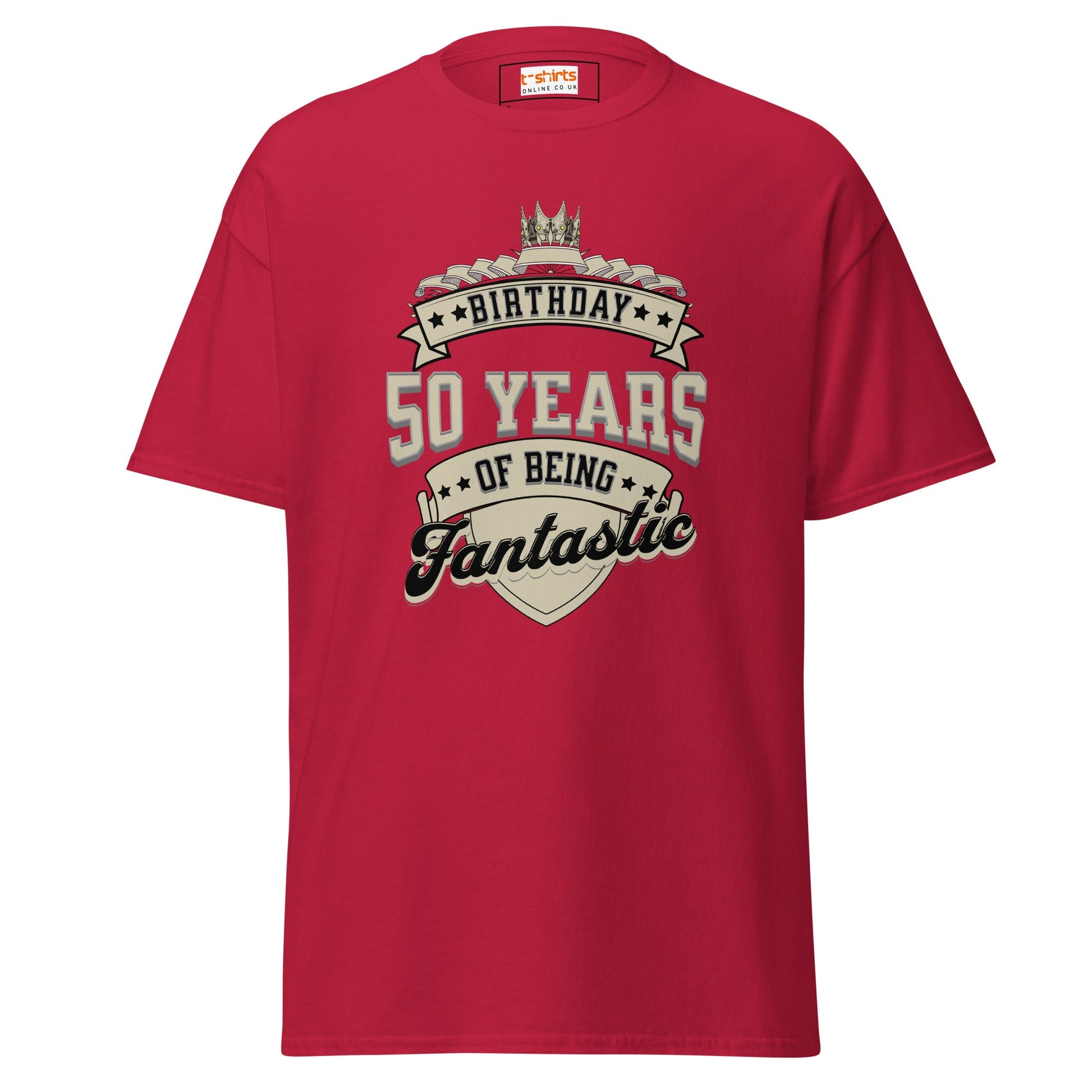 50th Birthday T-Shirt | Happy B Day Tee - Cardinal - T-Shirts Online