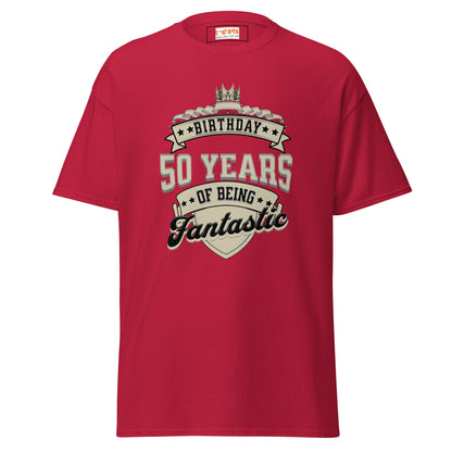 50th Birthday T-Shirt | Happy B Day Tee - Cardinal - T-Shirts Online