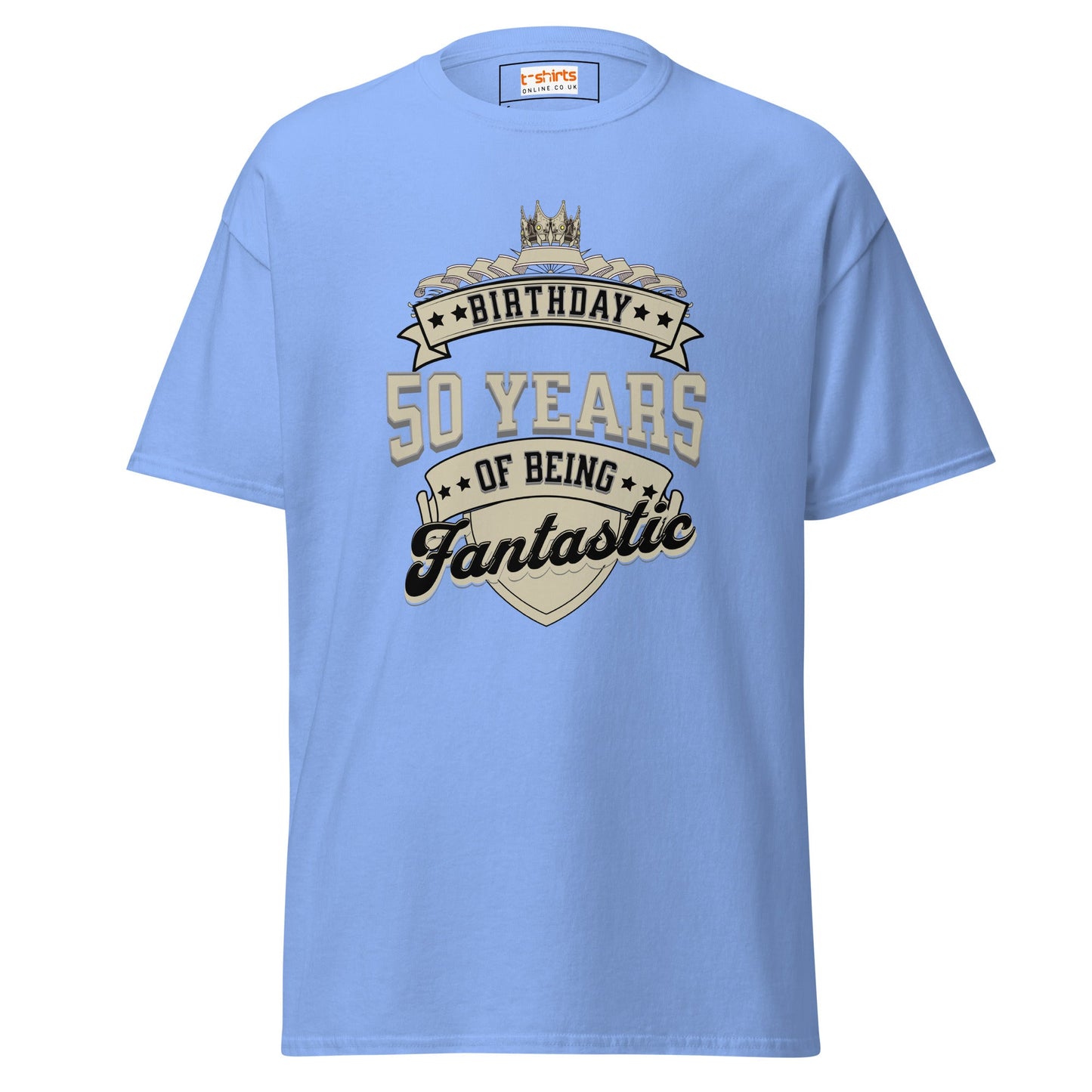 50th Birthday T-Shirt | Happy B Day Tee - Carolina Blue - T-Shirts Online