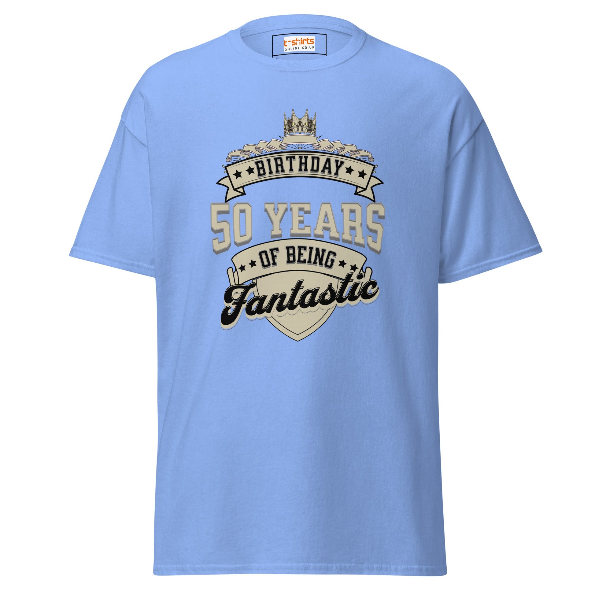 50th Birthday T-Shirt | Happy B Day Tee - Carolina Blue - T-Shirts Online