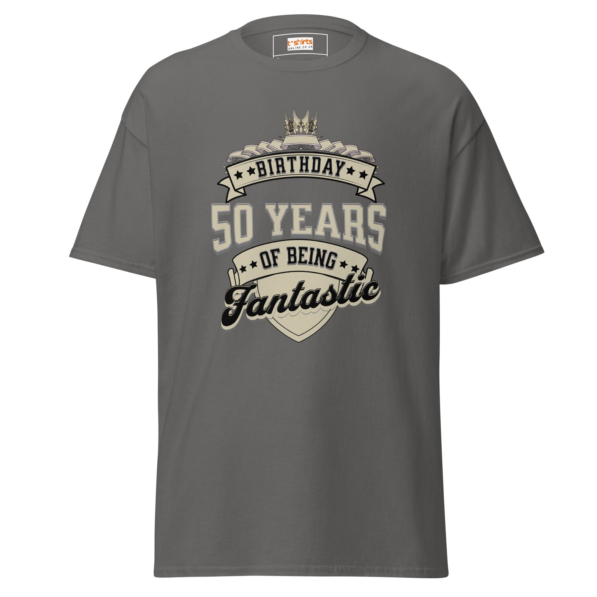 50th Birthday T-Shirt | Happy B Day Tee - Charcoal - T-Shirts Online
