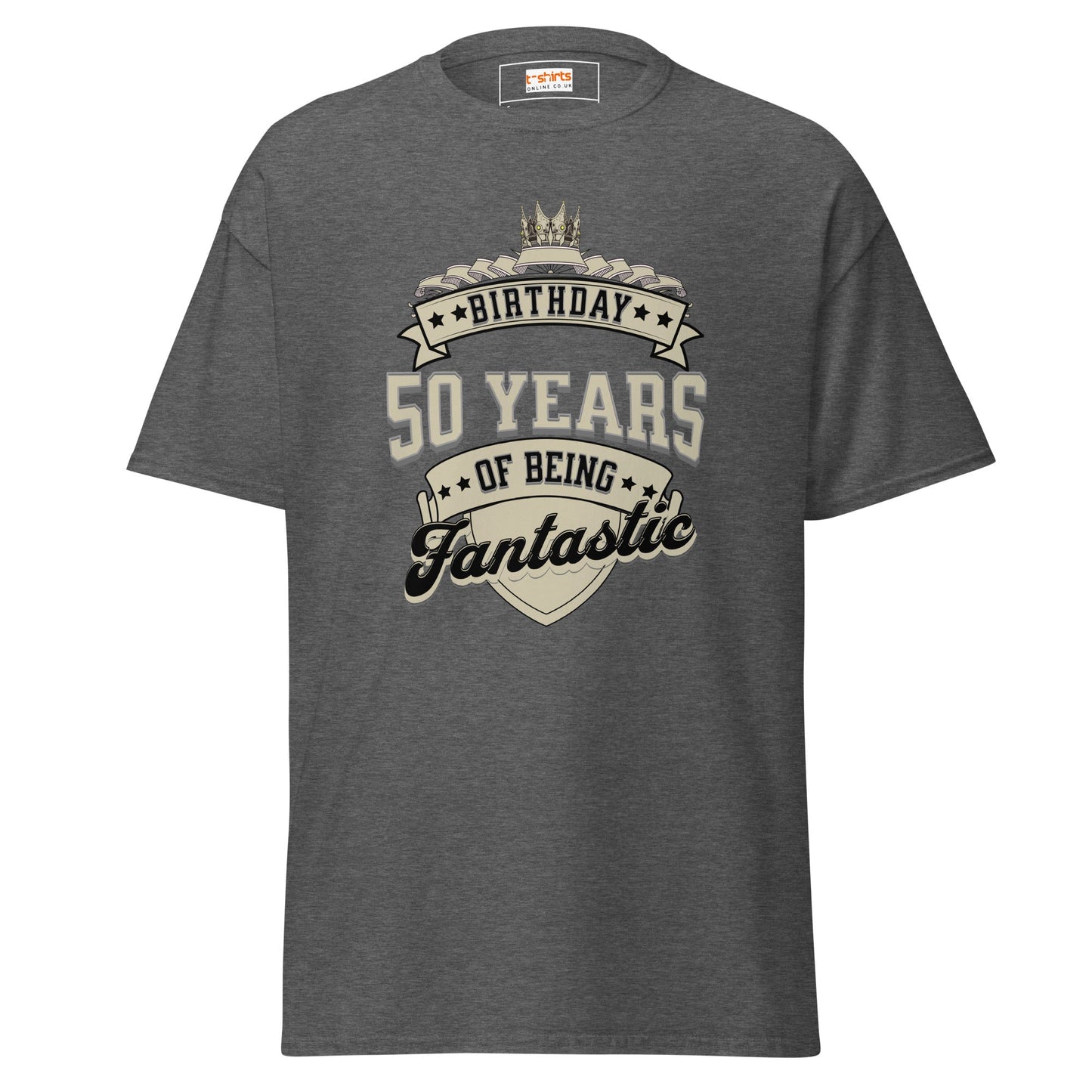 50th Birthday T-Shirt | Happy B Day Tee - Dark Heather - T-Shirts Online