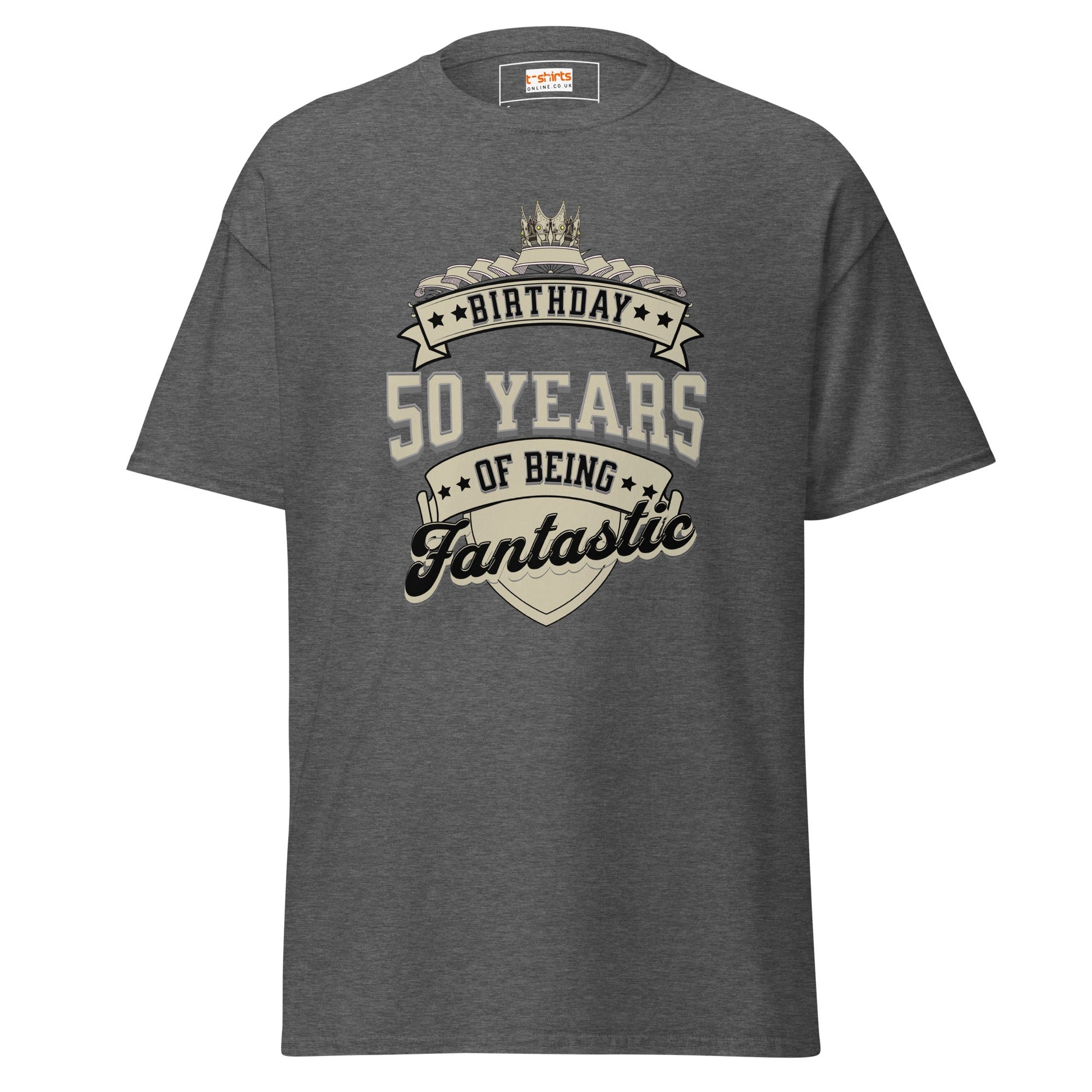 50th Birthday T-Shirt | Happy B Day Tee - Dark Heather - T-Shirts Online
