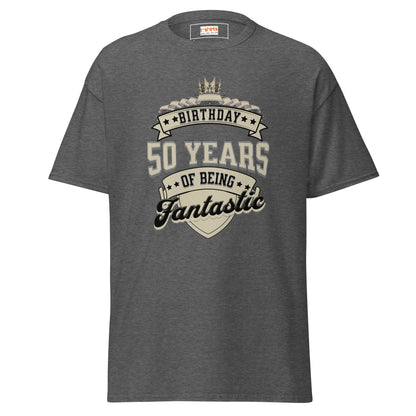 50th Birthday T-Shirt | Happy B Day Tee - Dark Heather - T-Shirts Online