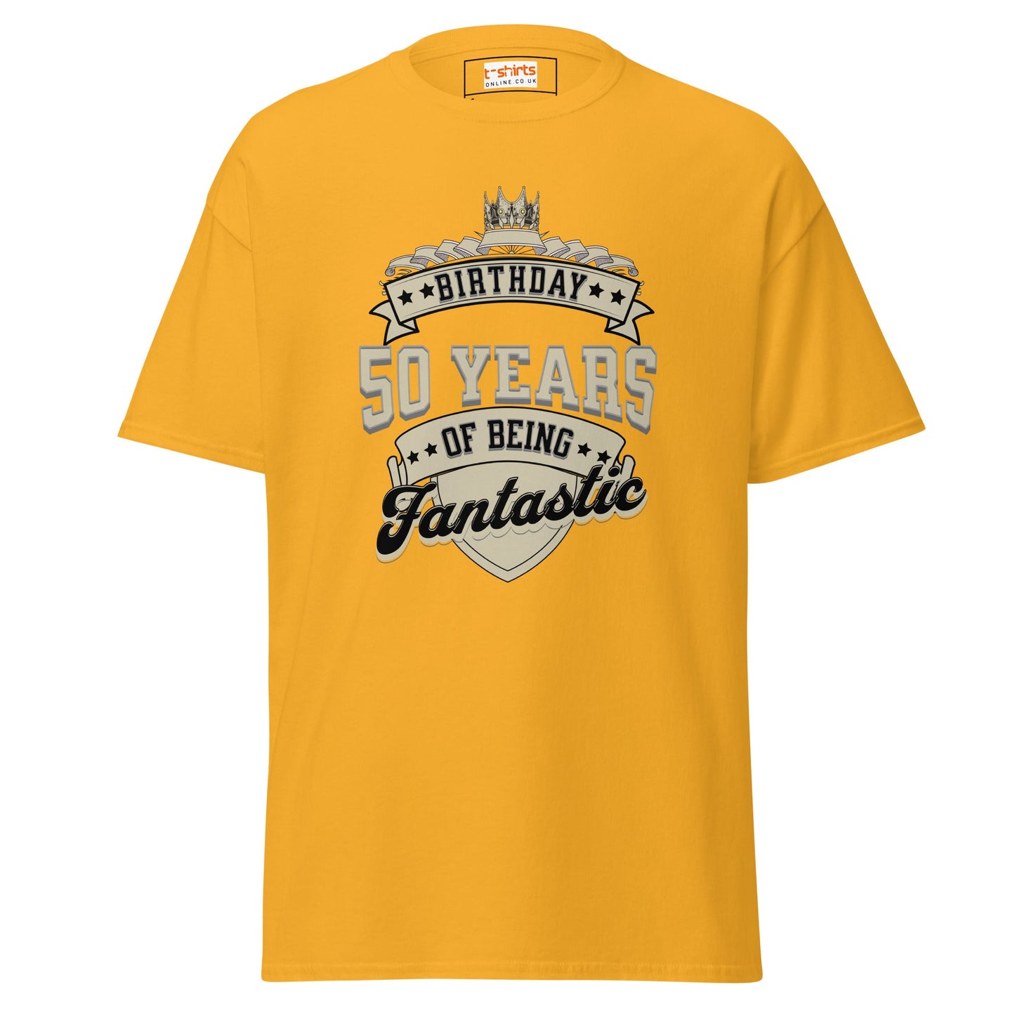 50th Birthday T-Shirt | Happy B Day Tee - Gold - T-Shirts Online