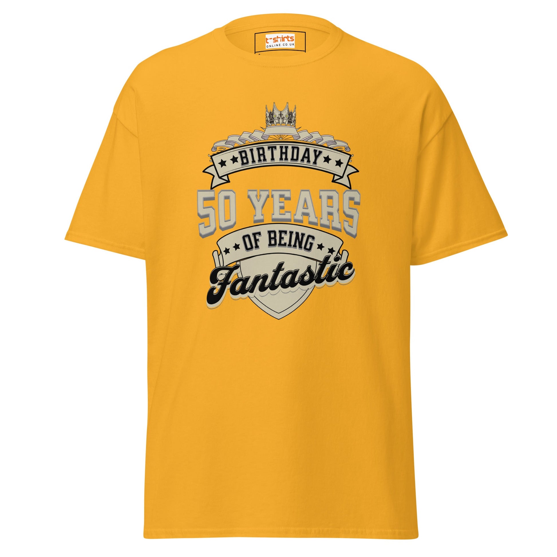 50th Birthday T-Shirt | Happy B Day Tee - Gold - T-Shirts Online