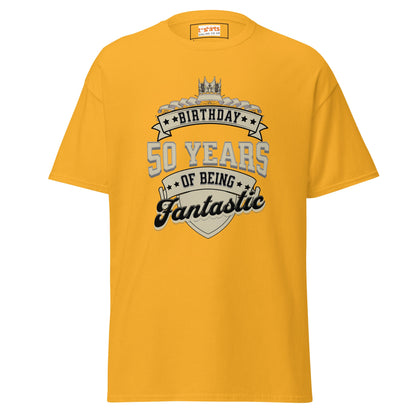 50th Birthday T-Shirt | Happy B Day Tee - Gold - T-Shirts Online