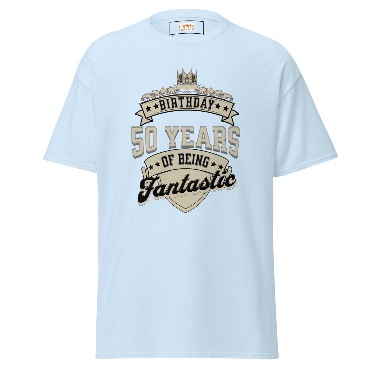 50th Birthday T-Shirt | Happy B Day Tee - Light Blue - T-Shirts Online