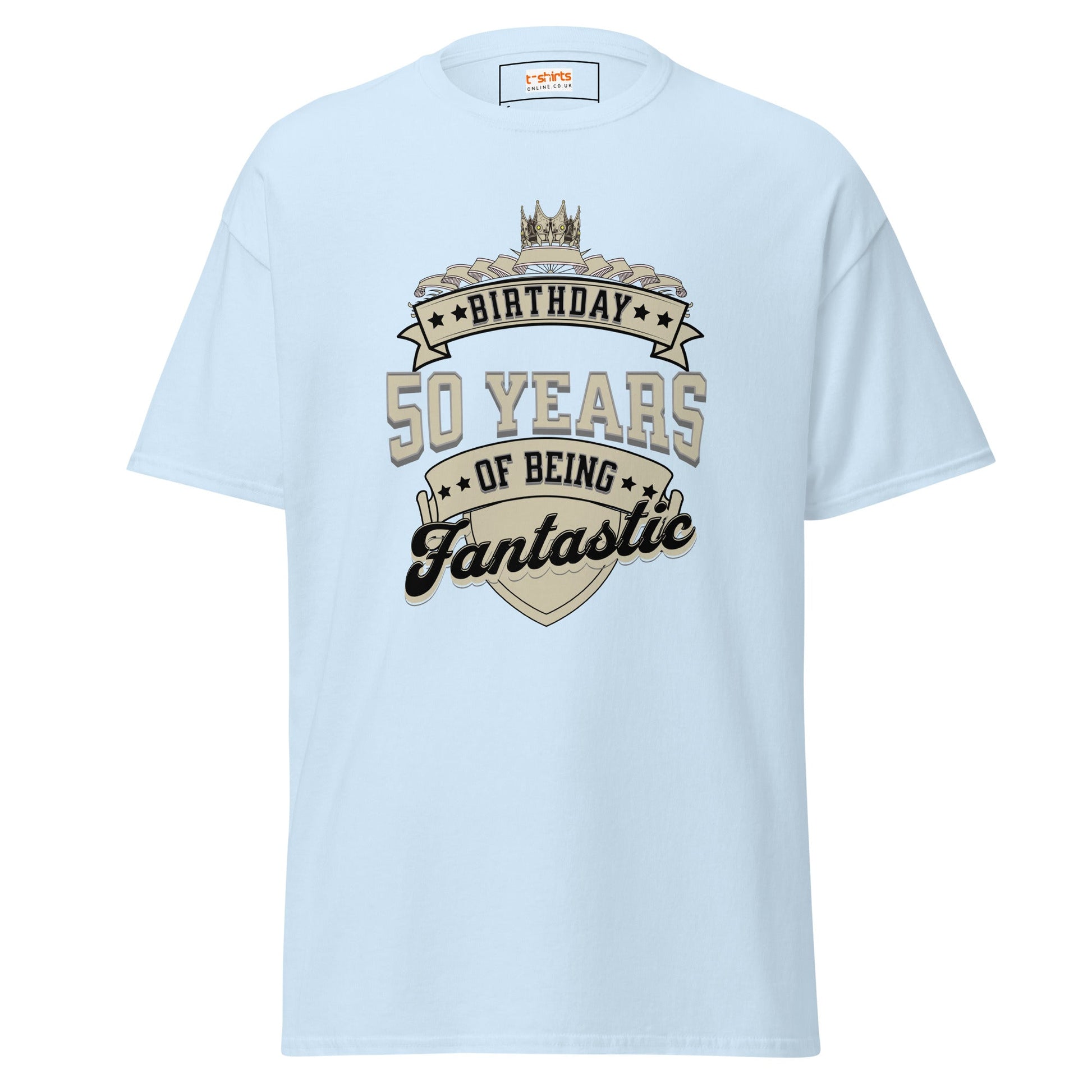 50th Birthday T-Shirt | Happy B Day Tee - Light Blue - T-Shirts Online