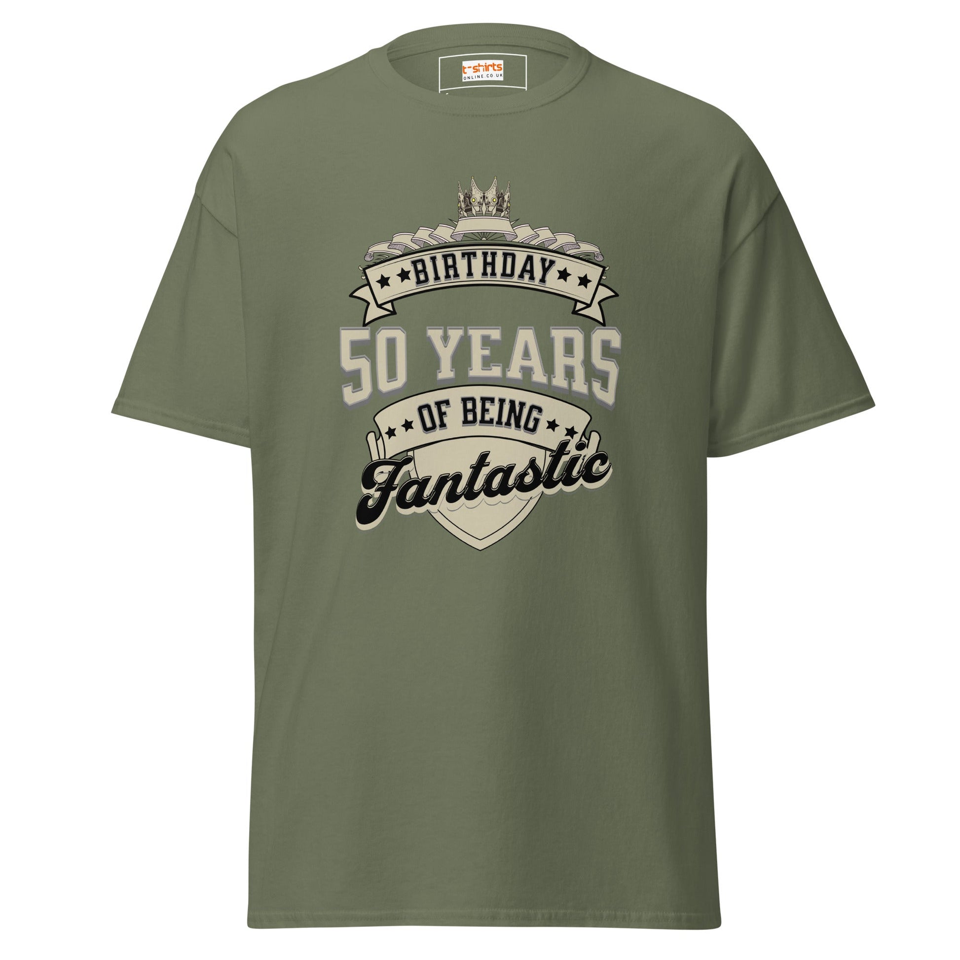 50th Birthday T-Shirt | Happy B Day Tee - Military Green - T-Shirts Online