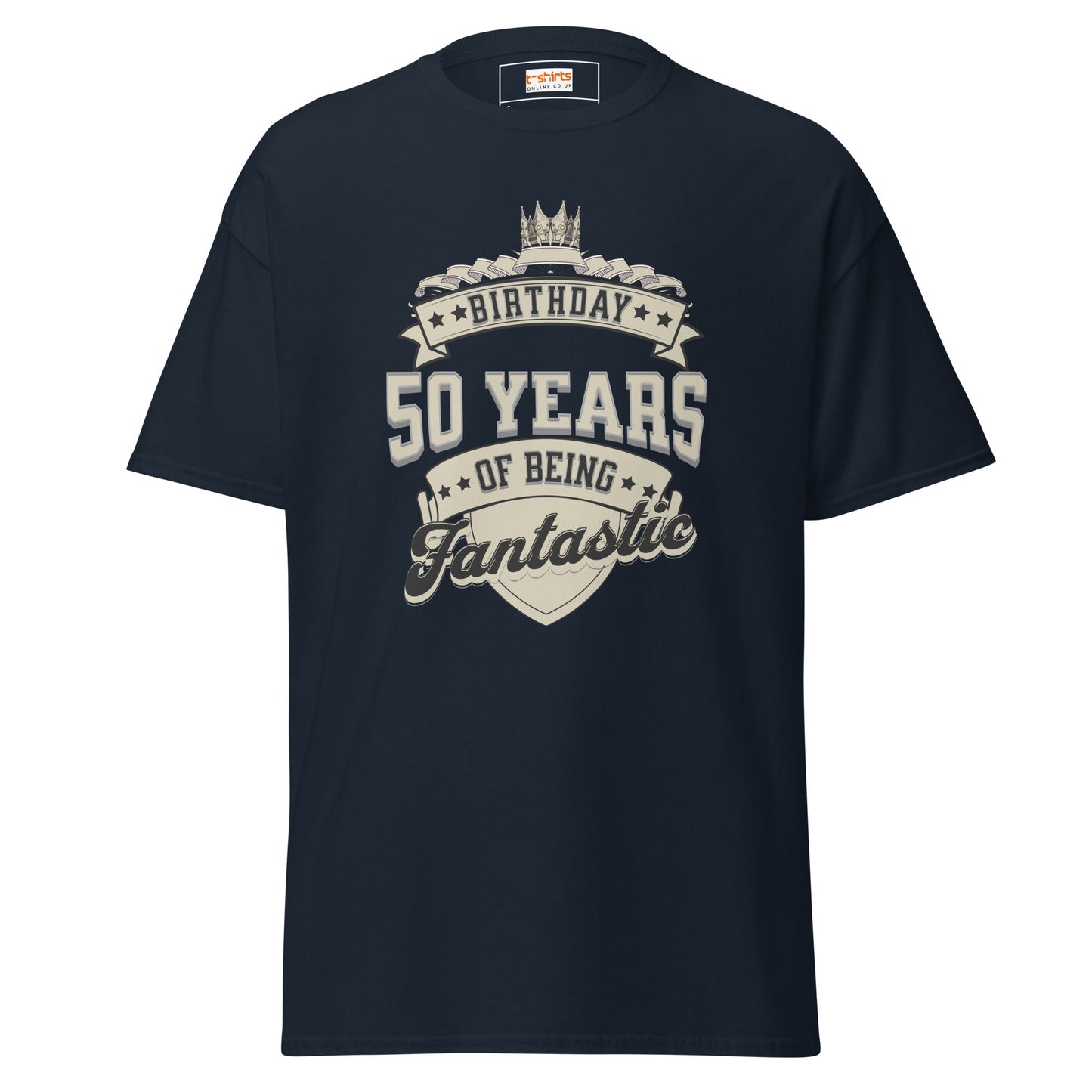 50th Birthday T-Shirt | Happy B Day Tee - Navy - T-Shirts Online