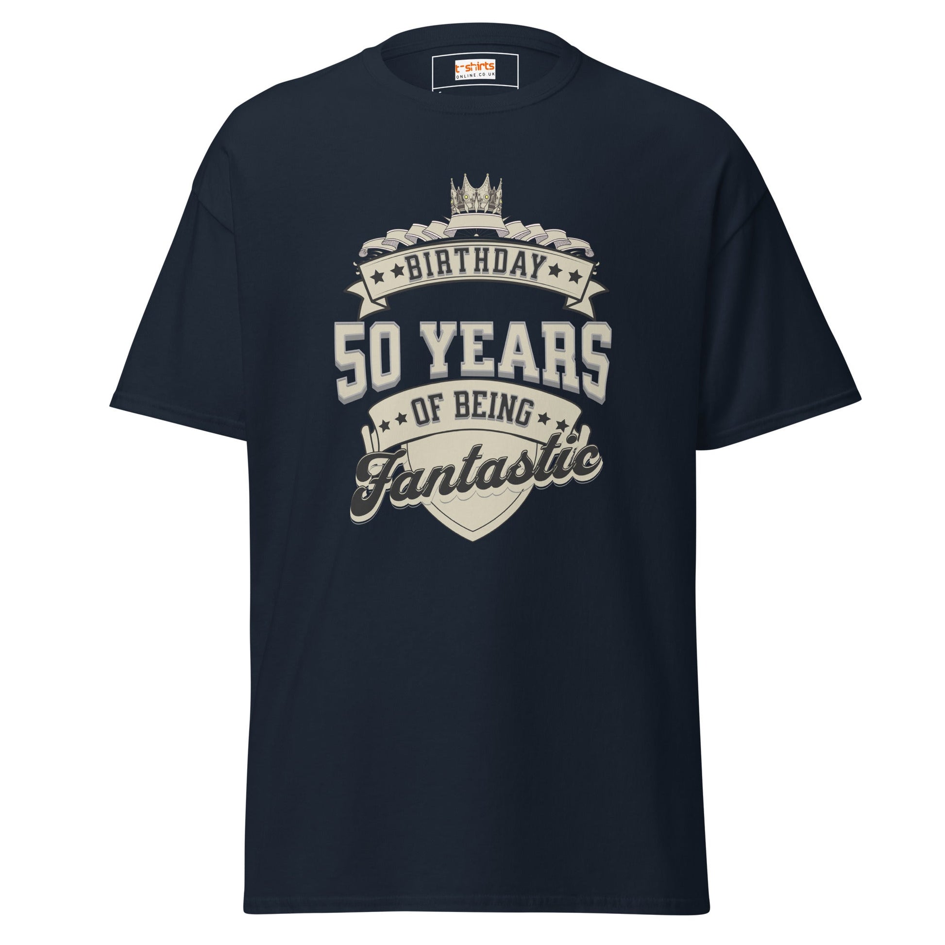 50th Birthday T-Shirt | Happy B Day Tee - Navy - T-Shirts Online