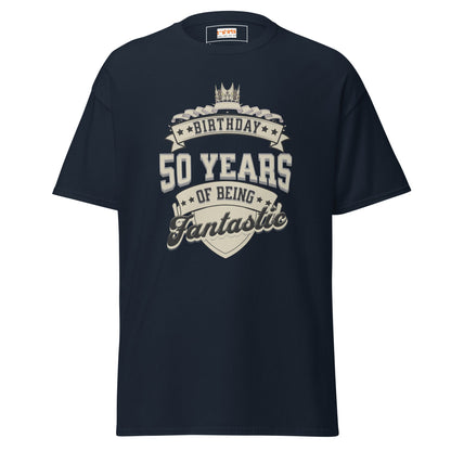 50th Birthday T-Shirt | Happy B Day Tee - Navy - T-Shirts Online