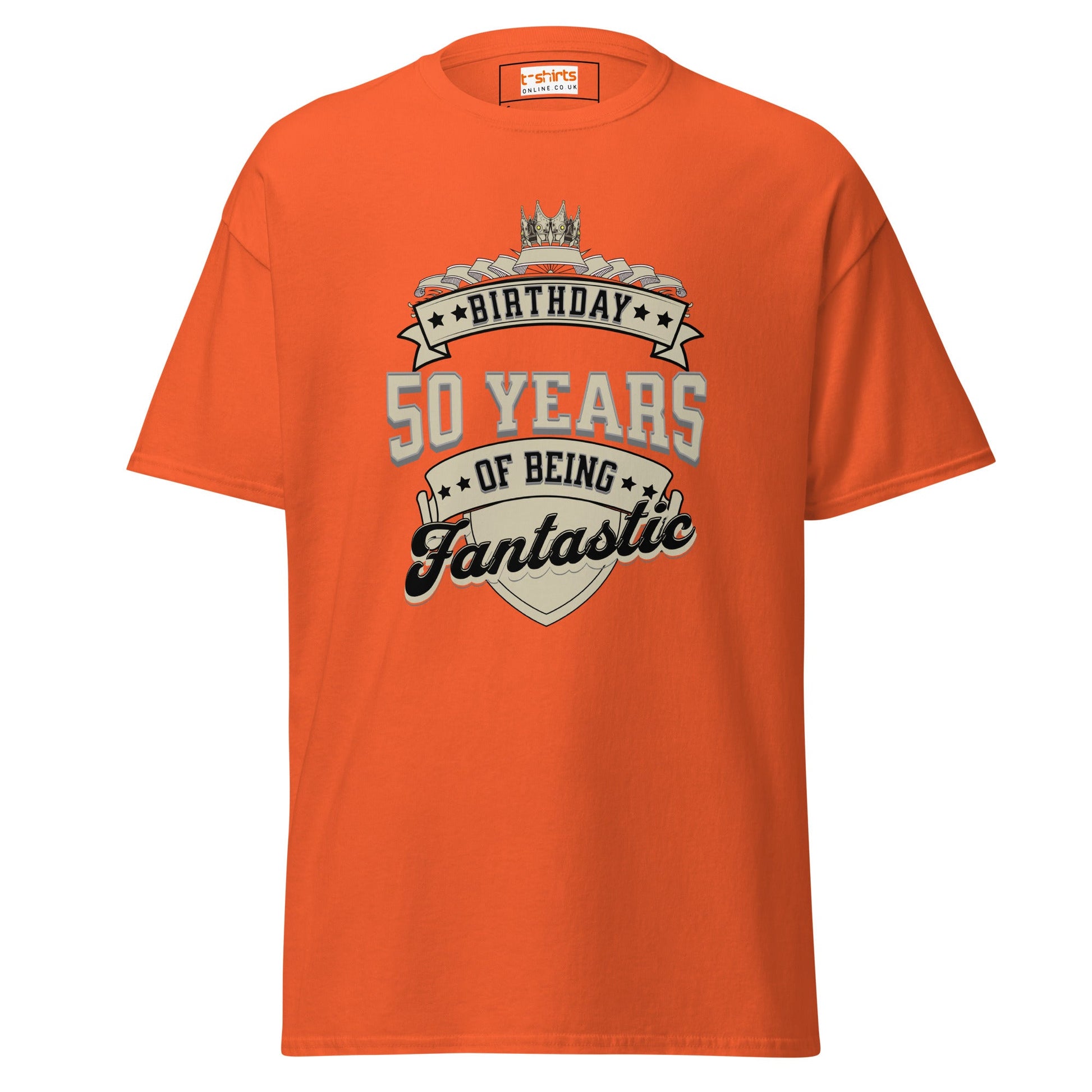 50th Birthday T-Shirt | Happy B Day Tee - Orange - T-Shirts Online