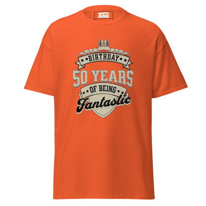 50th Birthday T-Shirt | Happy B Day Tee - Orange - T-Shirts Online