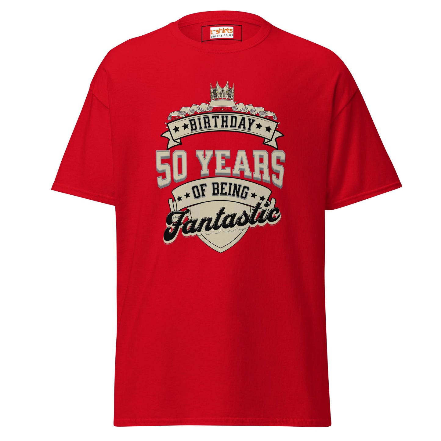 50th Birthday T-Shirt | Happy B Day Tee - Red - T-Shirts Online
