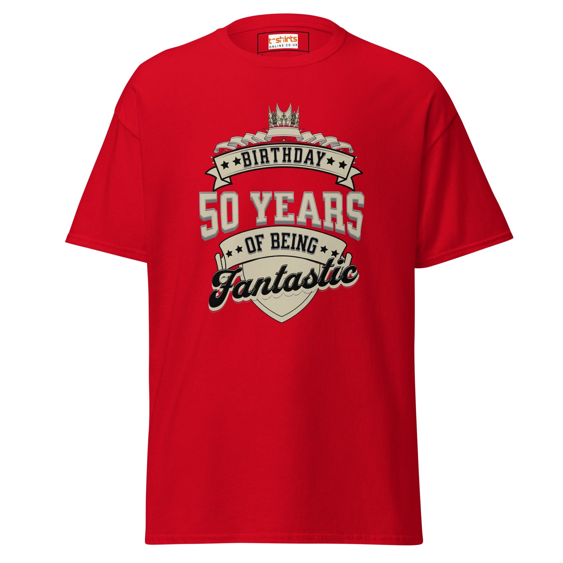 50th Birthday T-Shirt | Happy B Day Tee - Red - T-Shirts Online