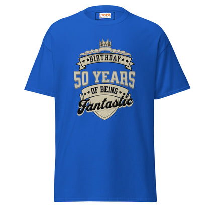 50th Birthday T-Shirt | Happy B Day Tee - Royal - T-Shirts Online