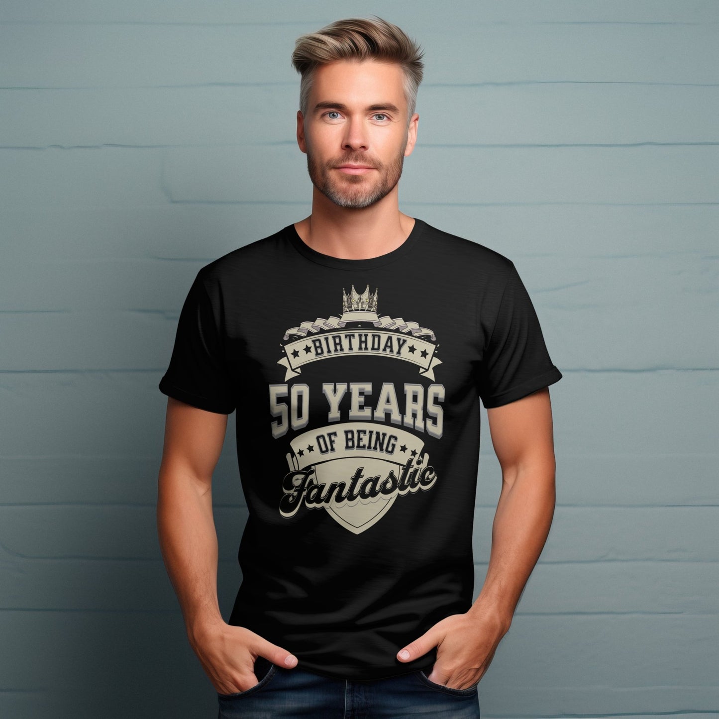 50th Birthday T-Shirt | Happy B Day Tee - Royal - T-Shirts Online