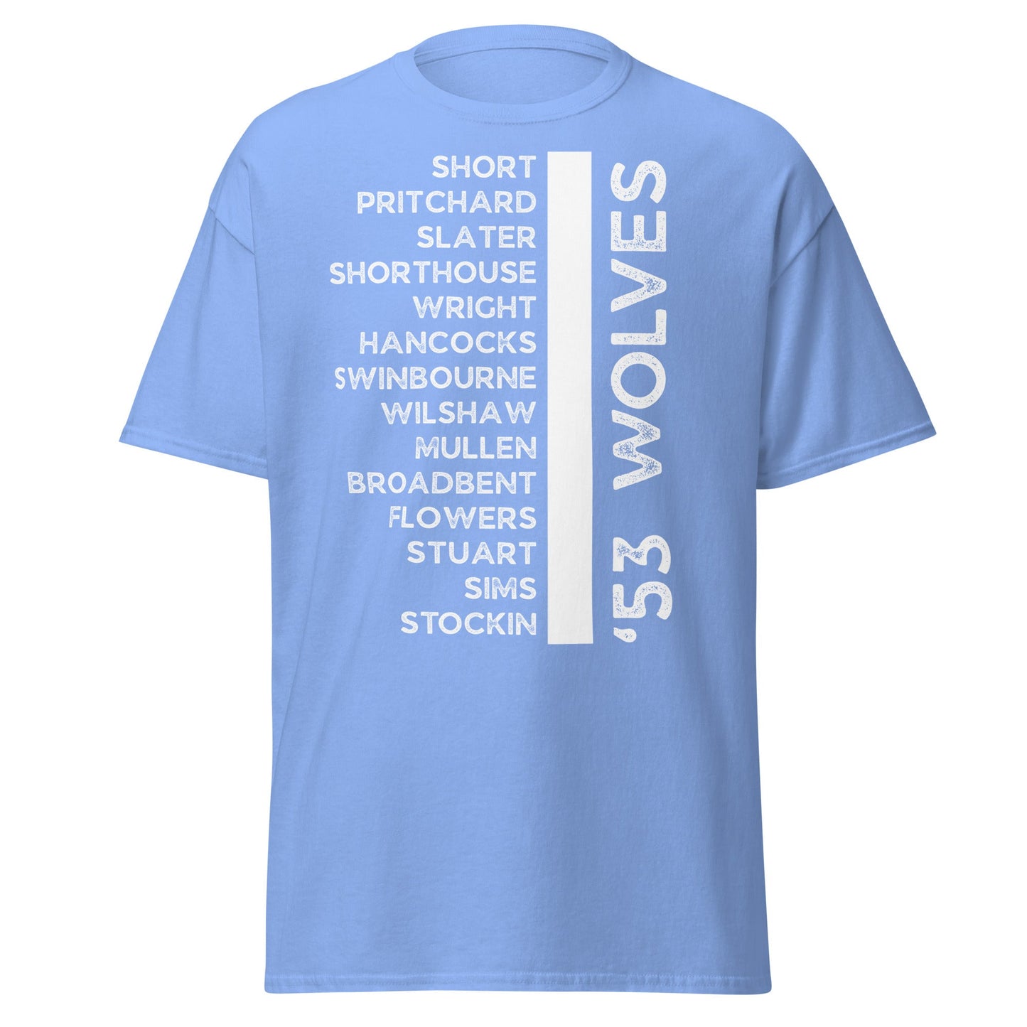 '53 Wolves Legends T-Shirt - 1953 - 54 Championship Squad Tee - Carolina Blue - T-Shirts Online