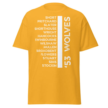 '53 Wolves Legends T-Shirt - 1953 - 54 Championship Squad Tee - Gold - T-Shirts Online