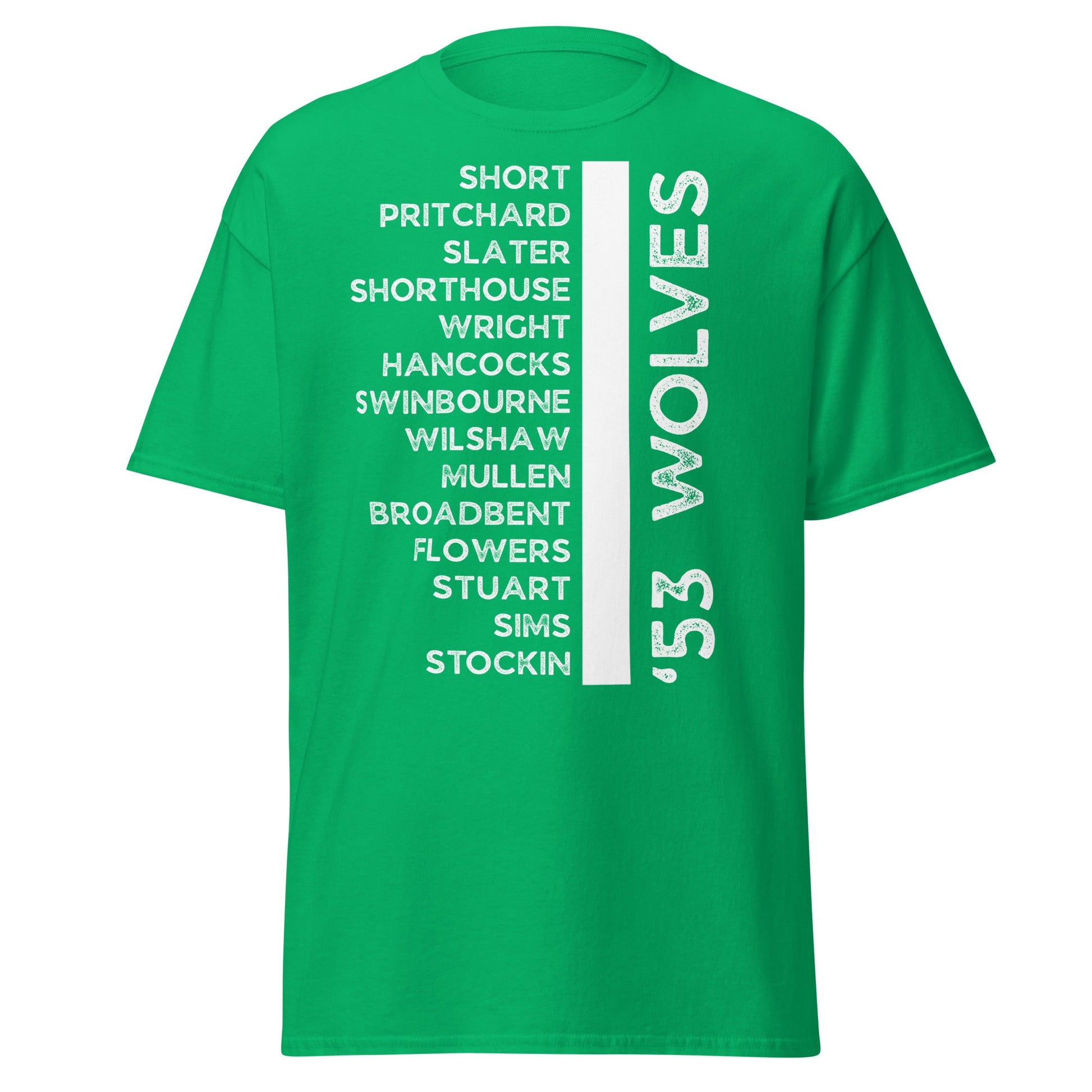 '53 Wolves Legends T-Shirt - 1953 - 54 Championship Squad Tee - Irish Green - T-Shirts Online