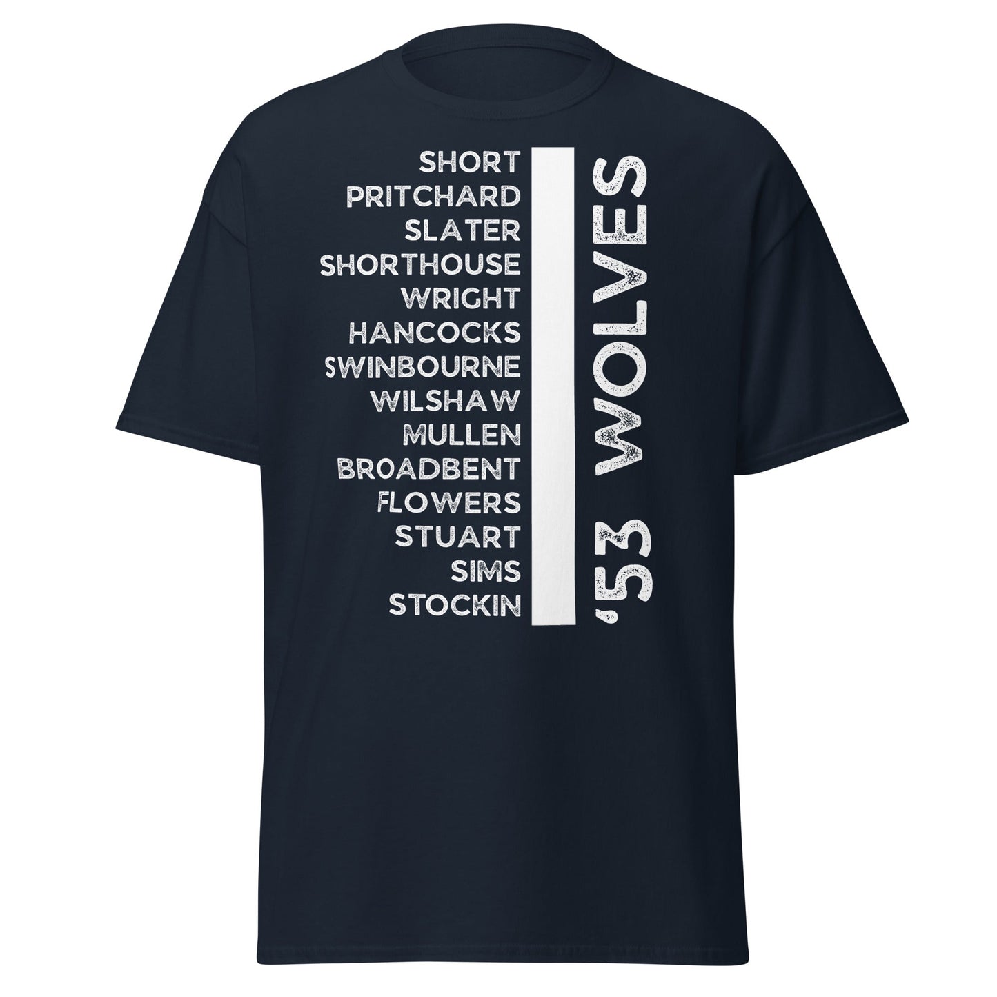 '53 Wolves Legends T-Shirt - 1953 - 54 Championship Squad Tee - Navy - T-Shirts Online