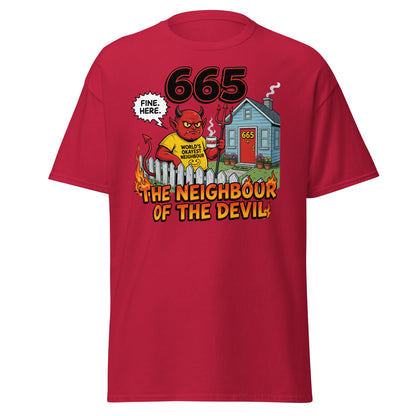 665 The Neighbour of the Devil Funny T-Shirt - Cardinal - T-Shirts Online