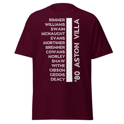 '80 Aston Villa Legends T-Shirt - 1981 Title Winners Tee - Maroon - T-Shirts Online