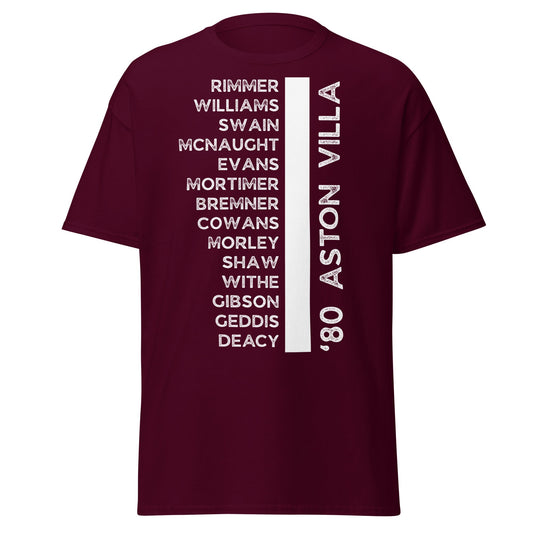 '80 Aston Villa Legends T-Shirt - 1981 Title Winners Tee - Maroon - T-Shirts Online
