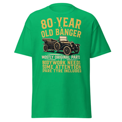 80th Birthday T-Shirt - Funny 80 Year Old Banger Vintage Car - Irish Green - T-Shirts Online