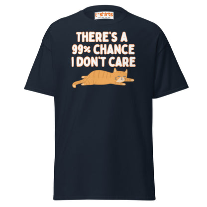 99% Chance I Don’t Care T-Shirt – Funny Cat Tee - Navy - T-Shirts Online