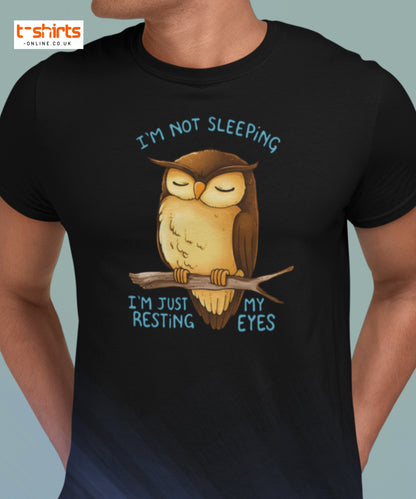 Funny Owl T-Shirt – I’m Not Sleeping Resting My Eyes Tee
