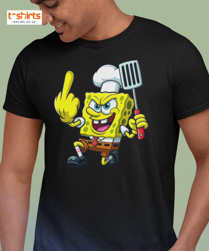 Rude Sponge Chef T-Shirt | Funny Offensive Cartoon Tee
