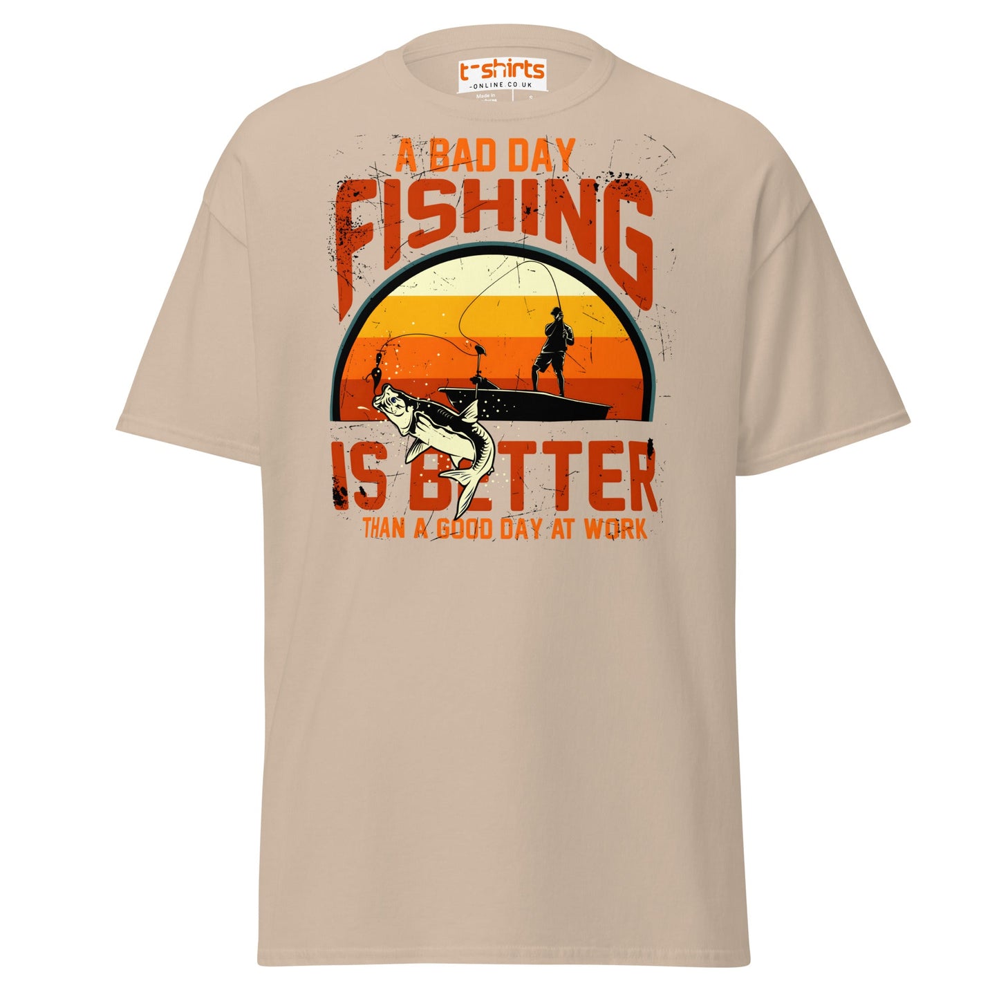 A Bad Day Fishing T-Shirt | Funny Fisherman Tee - Sand - T-Shirts Online