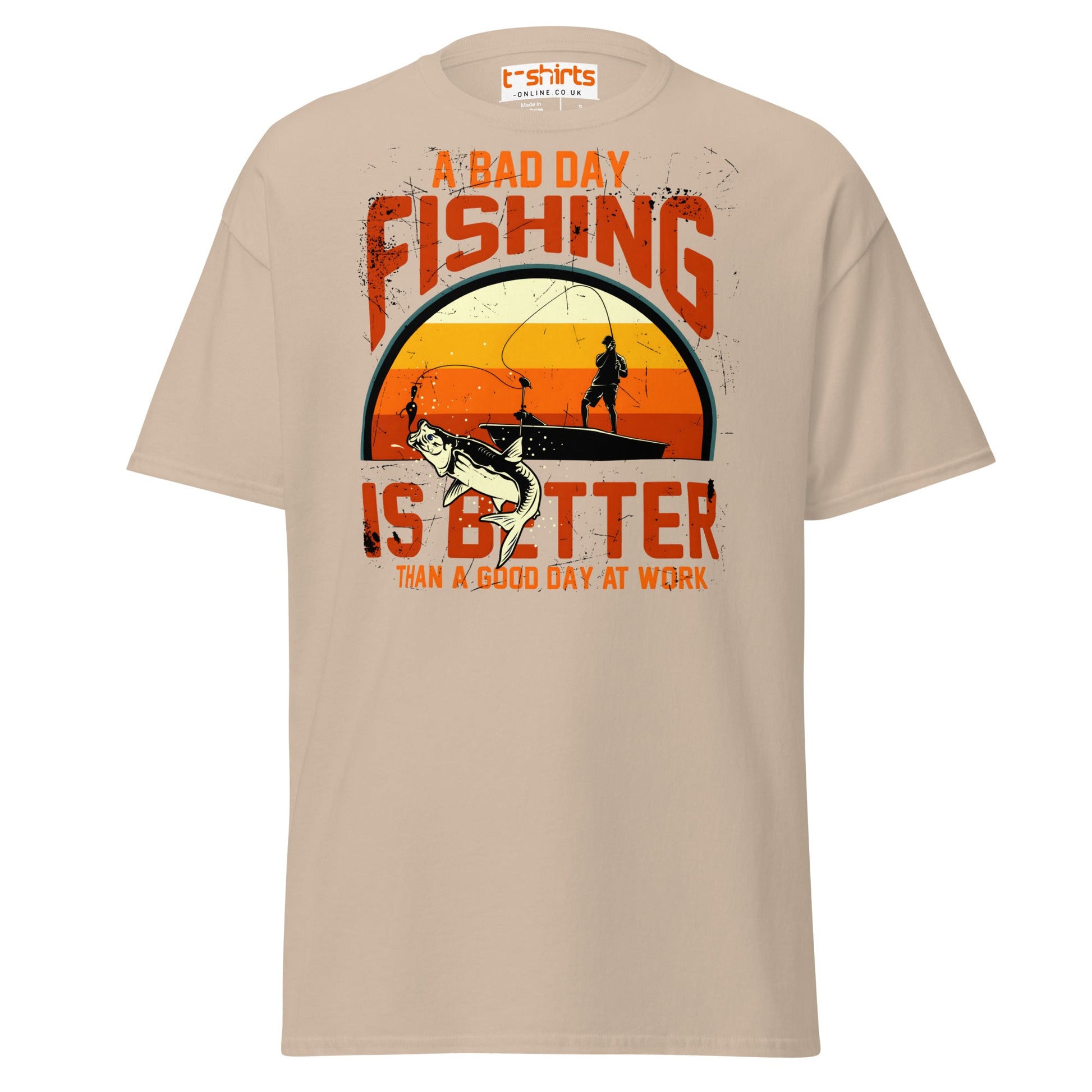A Bad Day Fishing T-Shirt | Funny Fisherman Tee - Sand - T-Shirts Online