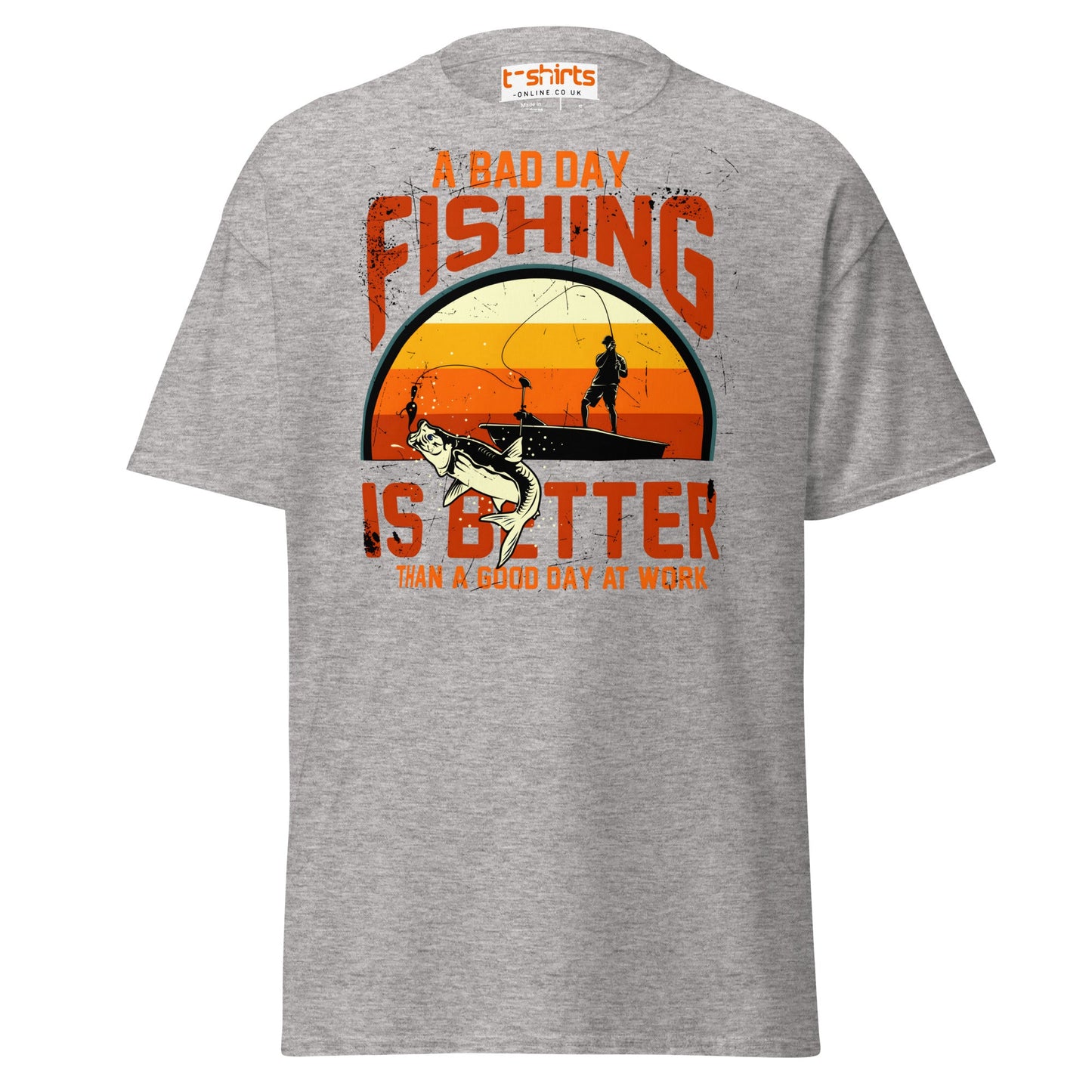 A Bad Day Fishing T-Shirt | Funny Fisherman Tee - Sport Grey - T-Shirts Online
