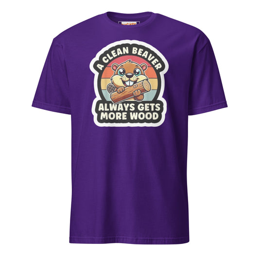 A Clean Beaver T-Shirt | Funny Tee - Purple - T-Shirts Online