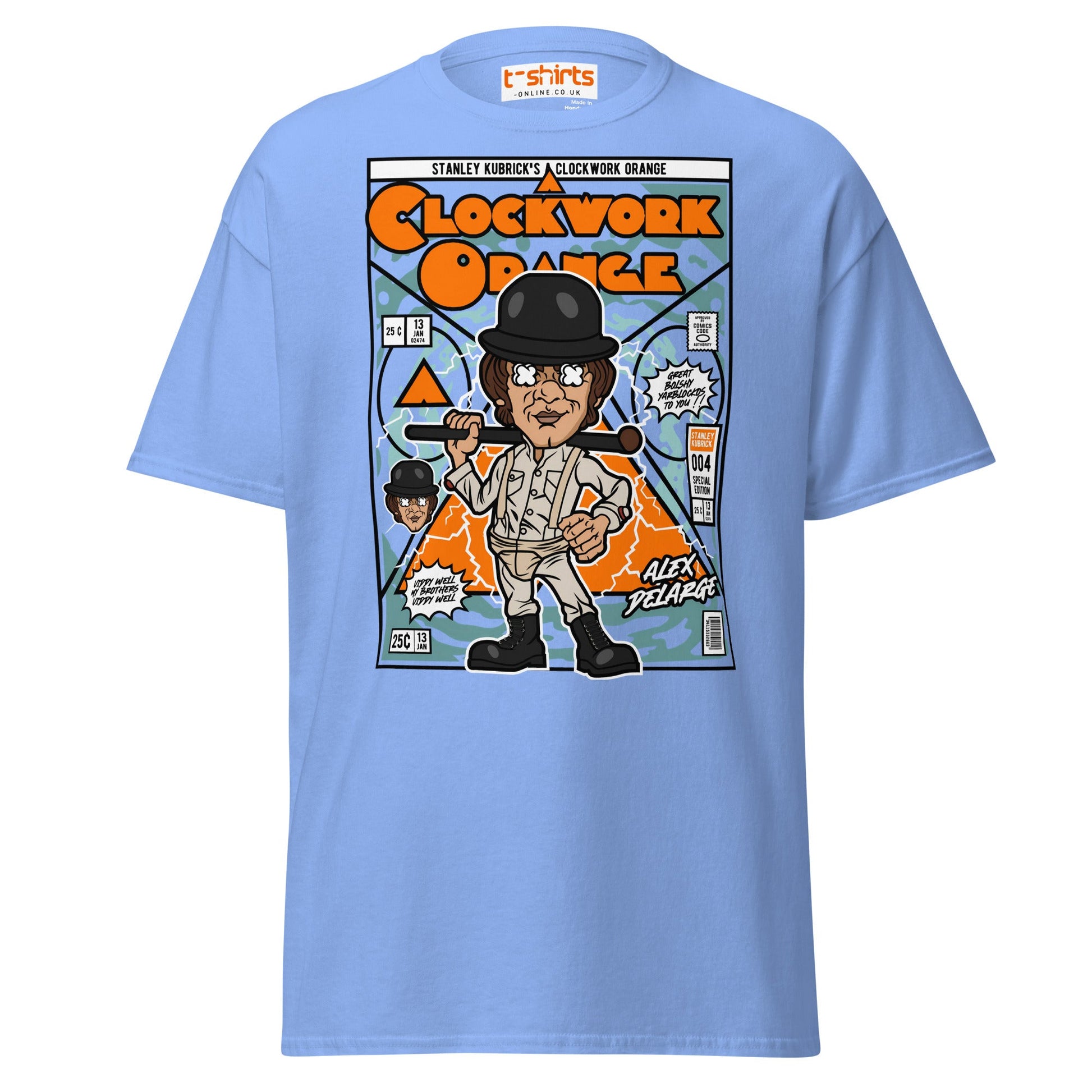 A Clockwork Orange Funko Style Alex DeLarge T-Shirt - Carolina Blue - T-Shirts Online