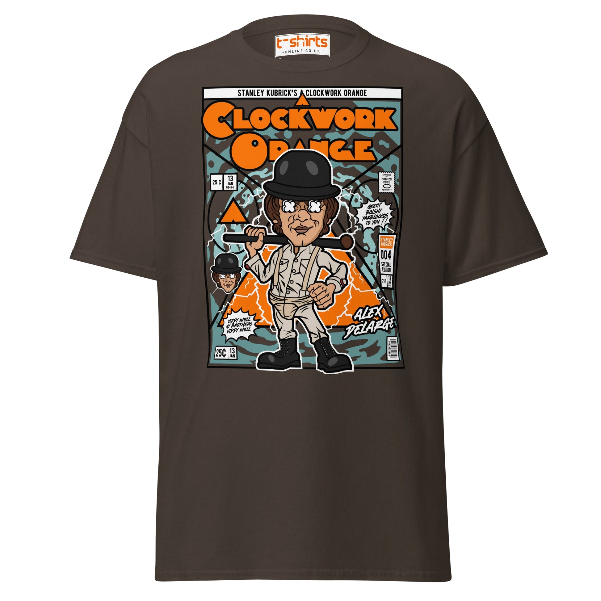 A Clockwork Orange Funko Style Alex DeLarge T-Shirt - Dark Chocolate - T-Shirts Online