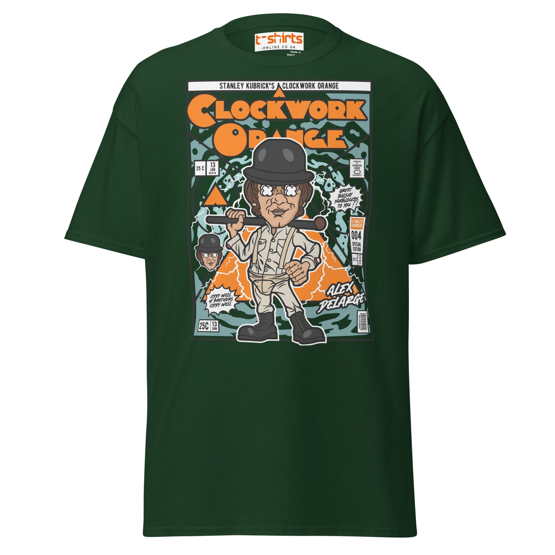 A Clockwork Orange Funko Style Alex DeLarge T-Shirt - Forest Green - T-Shirts Online