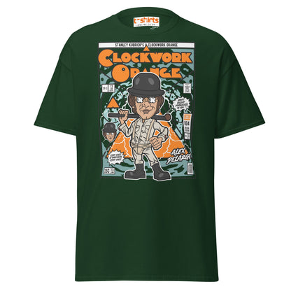 A Clockwork Orange Funko Style Alex DeLarge T-Shirt - Forest Green - T-Shirts Online