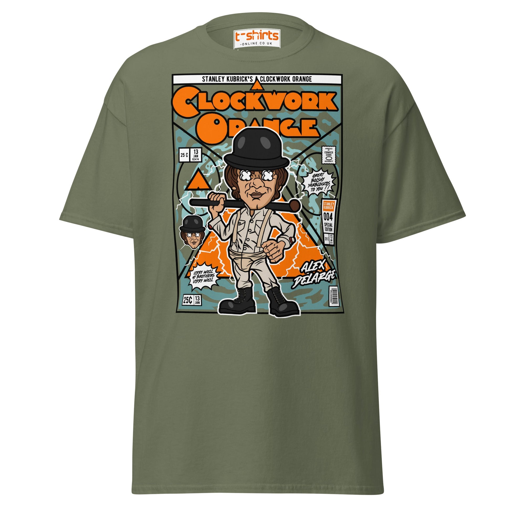 A Clockwork Orange Funko Style Alex DeLarge T-Shirt - Military Green - T-Shirts Online