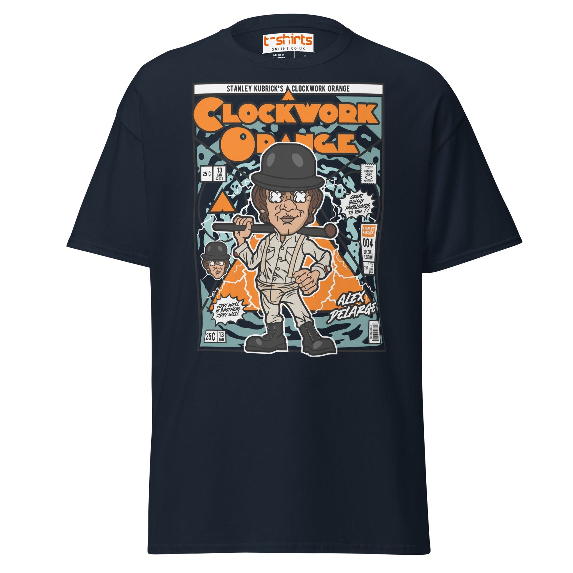 A Clockwork Orange Funko Style Alex DeLarge T-Shirt - Navy - T-Shirts Online